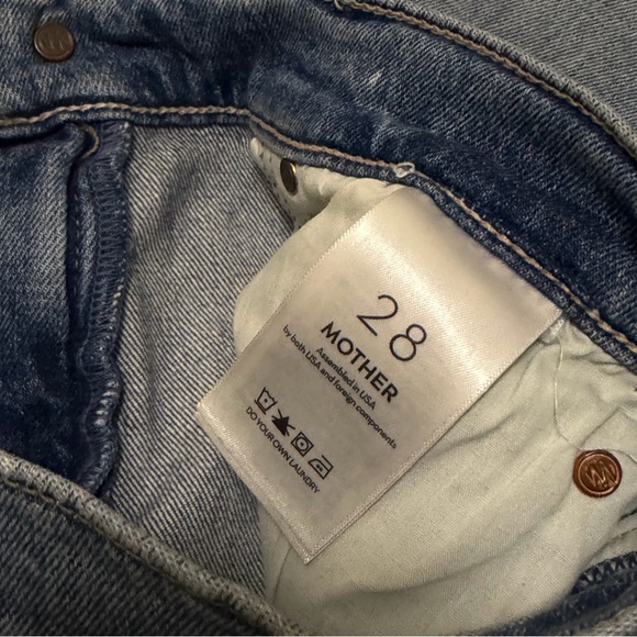 MOTHER The Kick It Jeans in Scenic Route Straight Leg High Rise 32" Inseam Sz 28 - Picture 8 of 13